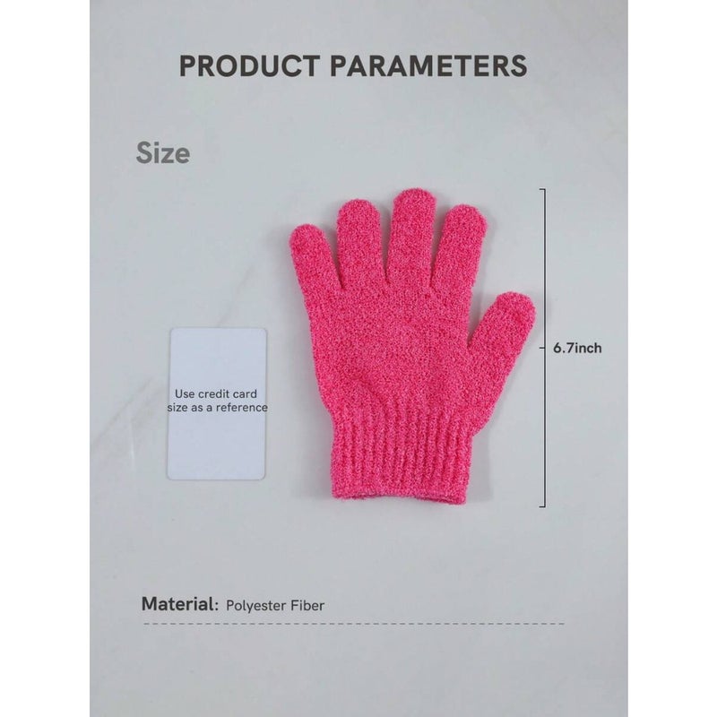 2pcs Exfoliating Glove, Dead Skin Bath Exfoliating Gloves For Shower Spa Massage Body Scrub Shower Medium Exfoliate Glove For Dead Skin Bath Exfoliating Gloves For Shower Spa Massage Body Scrub - Shower Gloves Exfoliating For Women and Men Wash Gloves Dual Texture Bath Gloves For Shower Body Scrub Exfoliating Mitt Dead Skin Remover Exfoliator Mitten Natural Body Washcloth Body Cleaning Tool Rose Red - Image 5