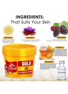 LILIUM Gold Face Gel 100G For Younger Looking Skin Extra Glow & Fair Complexion Oily & Dry Skin Women & Men All Skin Type Paraben & Sulfate Free  - Image 3