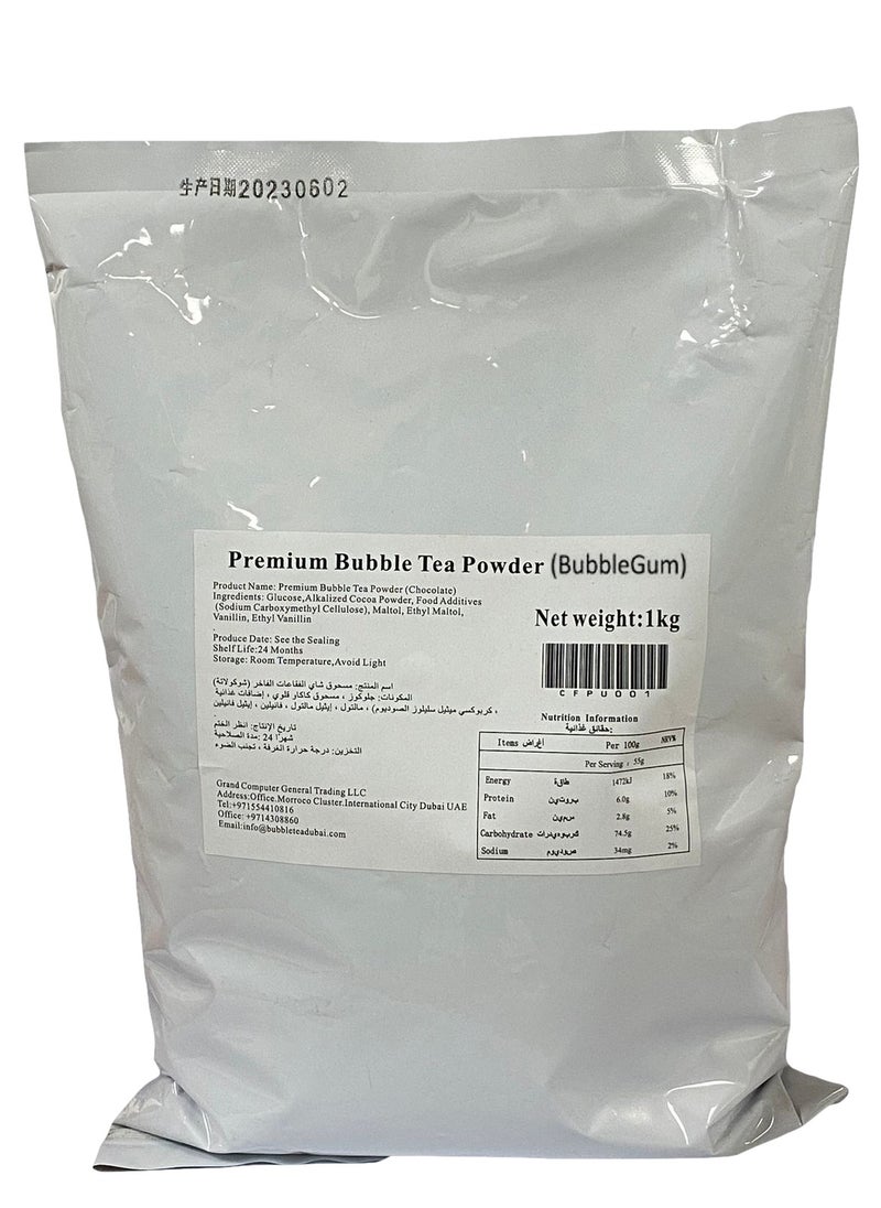 BOSTON COOLERS - BOSTON COOLERS Premium Bubble Gum Powder – 1 Kg Original Flavor for Bubble Tea, Milk Tea, Fruit Tea, Boba Tea, and Smoothies | Perfect for Delicious Treats at Home - Image 1