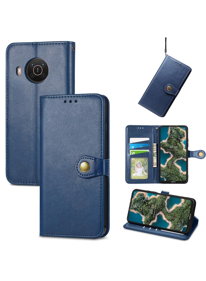 اس-توب جراب هاتف Nokia X10 / X20 بتصميم كلاسيكي بلون سادة مصنوع من الجلد - Image 1