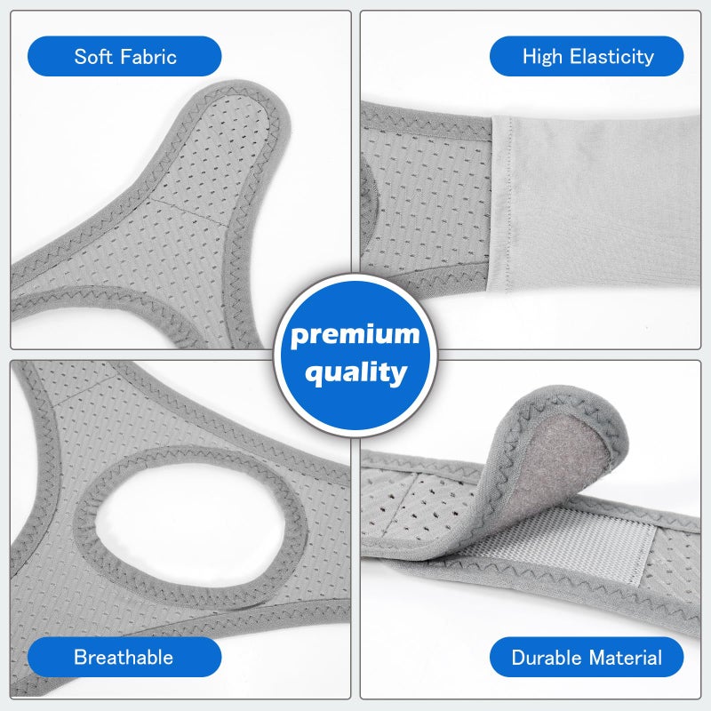 Forzacx Anti Snoring Chin Strap - Light Breathable Cpap Chin Strap Snoring Solution, Comfortable Chin Portion Widen Softer, Efficient Reduce Snoring, Adjustabl Sleep Chin Strap for Men Women - Grey - Image 4