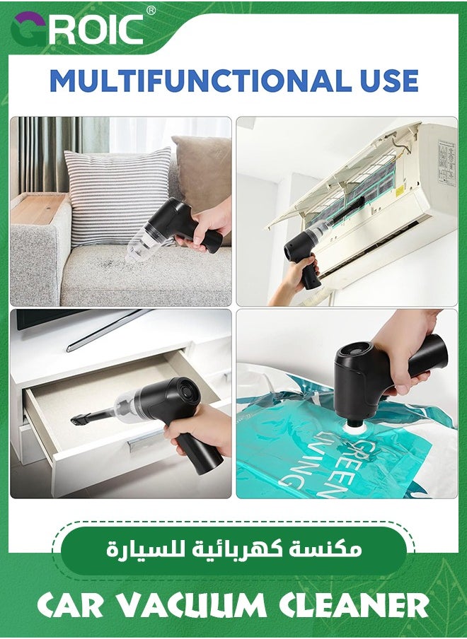GROIC - Compressed Air Duster and Mini Vacuum, 3-in-1 Car Cordless Keyboard Cleaner, USB Rechargeable Electric Air Duster for Computer Keyboard - Image 1