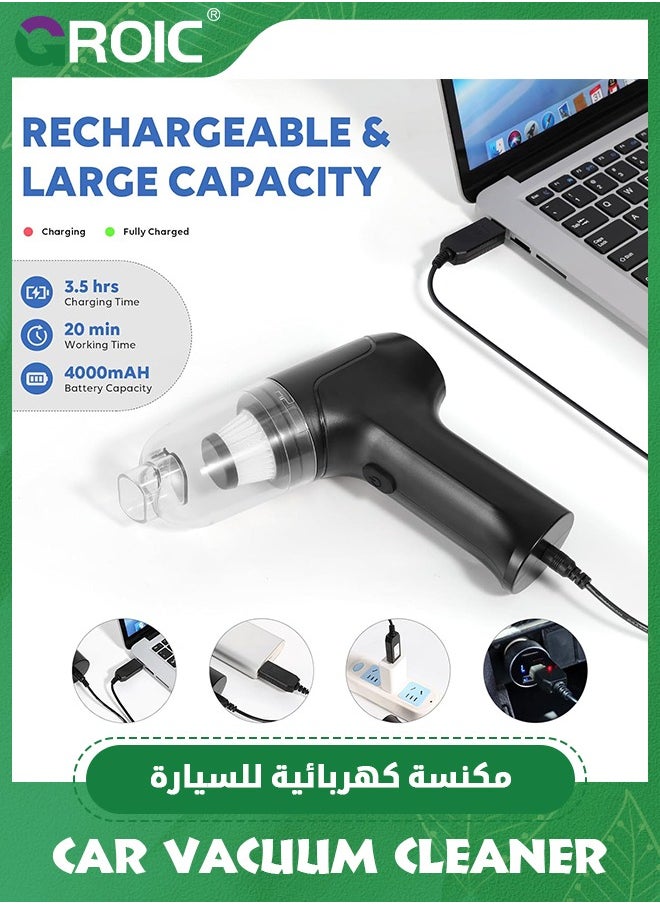 GROIC - Compressed Air Duster and Mini Vacuum, 3-in-1 Car Cordless Keyboard Cleaner, USB Rechargeable Electric Air Duster for Computer Keyboard - Image 1