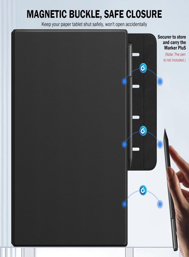 MoKo Case for Remarkable Paper Pro 2024 11.8", Lightweight Ultra-Thin Magnetic Case with Wide Pen Protective Clasp, Auto Sleep/Wake for Remarkable Pro 11.8", Black Notebook - Image 3