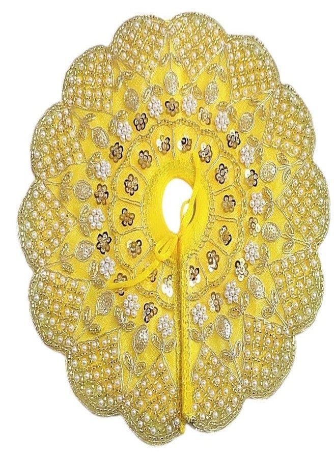 Partish Laddu Gopal Pearl Poshak Size 5 l Ladoo Gopal Dress l Bal Gopal l Kanha Ji Thakur Ji Net Dress (Yellow) - Image 4