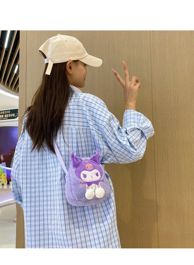 Sanrio Kuromi Plush Backpack, Mini Cartoon Double Strap Shoulder Bag, Soft Fluffy Casual Backpack for child  - Image 3