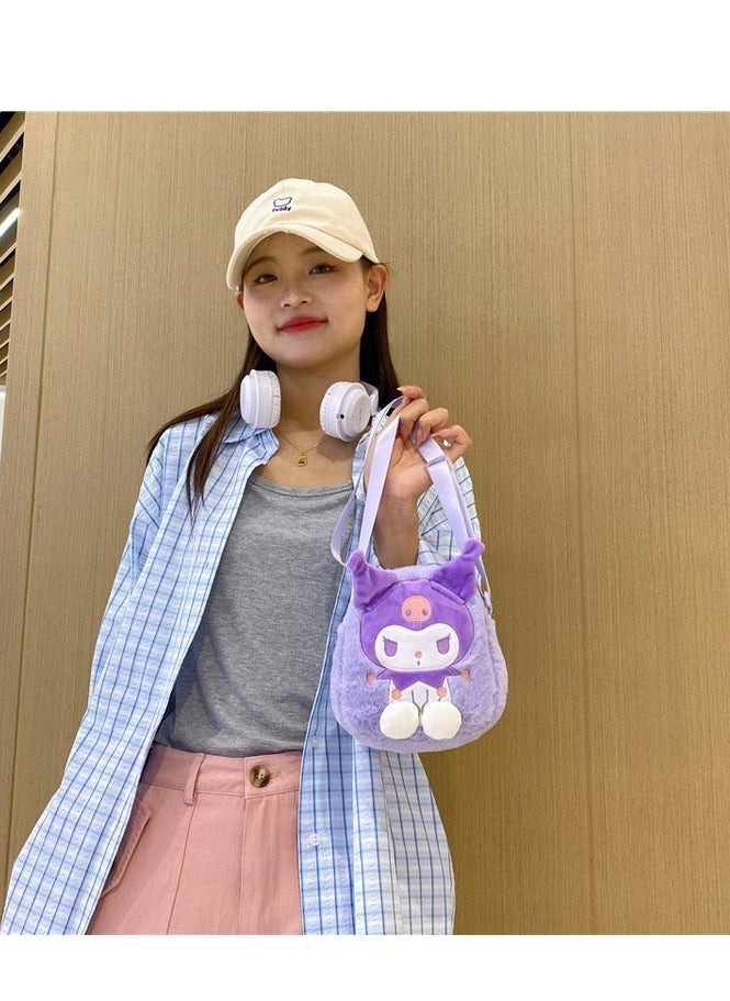 Sanrio Kuromi Plush Backpack, Mini Cartoon Double Strap Shoulder Bag, Soft Fluffy Casual Backpack for child  - Image 2