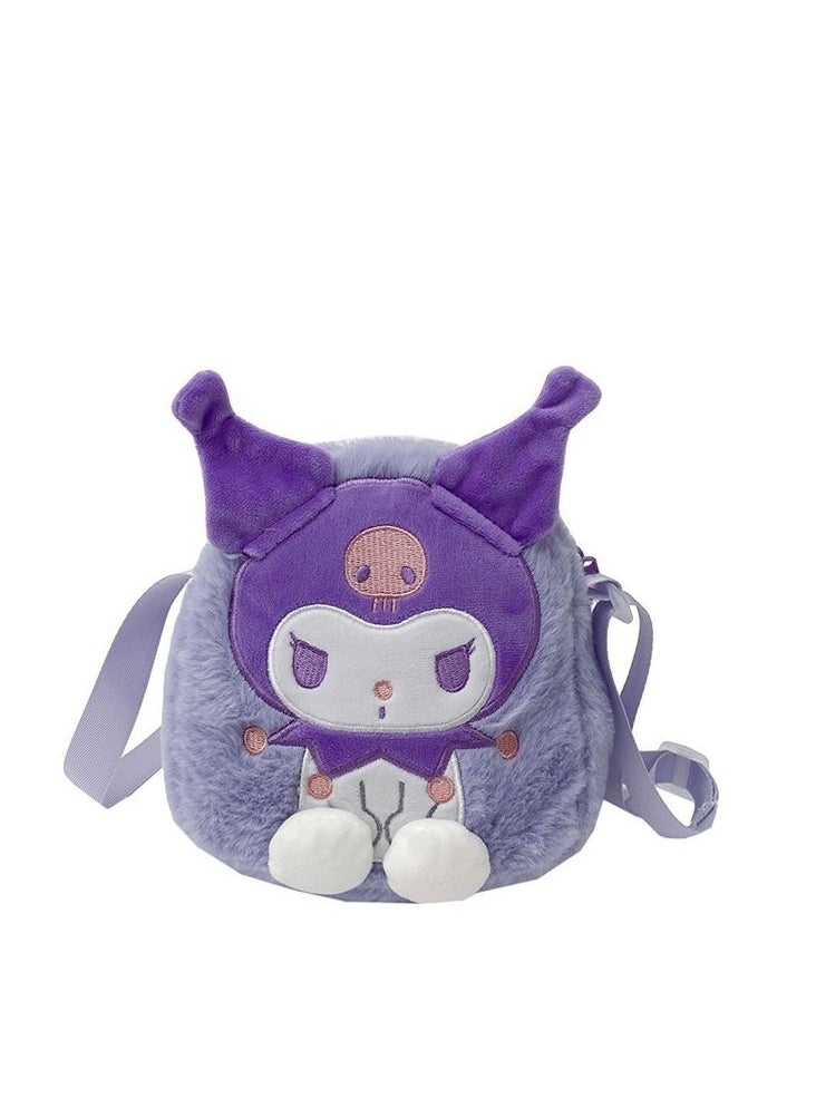 Sanrio Kuromi Plush Backpack, Mini Cartoon Double Strap Shoulder Bag, Soft Fluffy Casual Backpack for child  - Image 4