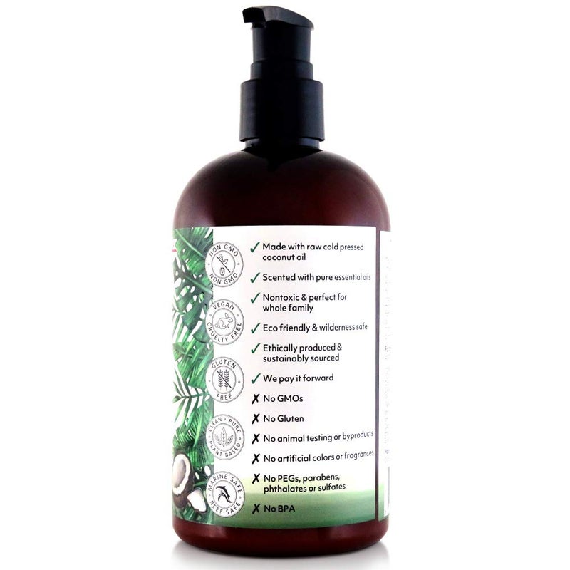 Fiji Coco Fiji Face & Body Lotion Infused With Coconut Oil | Lotion for Dry Skin | Moisturizer Face Cream & Massage Lotion for Women & Men | Tea Tree Spearmint 12 oz, Pack of 1 - Image 2