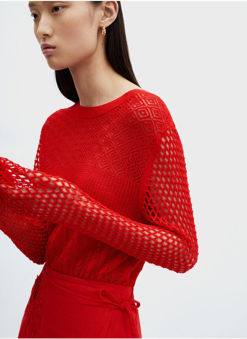 MANGO - Crew Neck Knitted Sweater - Image 1