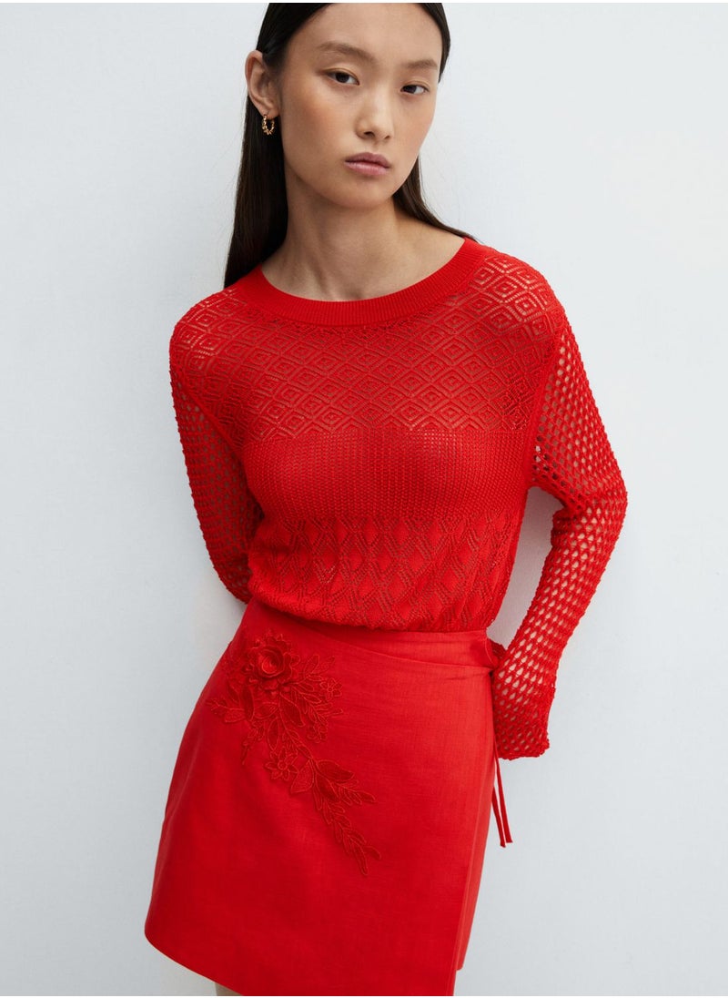 MANGO - Crew Neck Knitted Sweater - Image 1