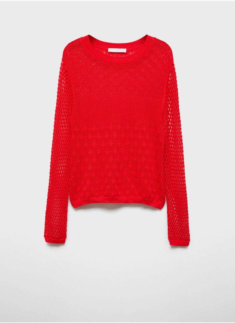 MANGO - Crew Neck Knitted Sweater - Image 1