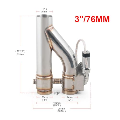 Dyno Racing Universal 3 Inch Stainless Steel Exhaust Pipe Kit - Image 4
