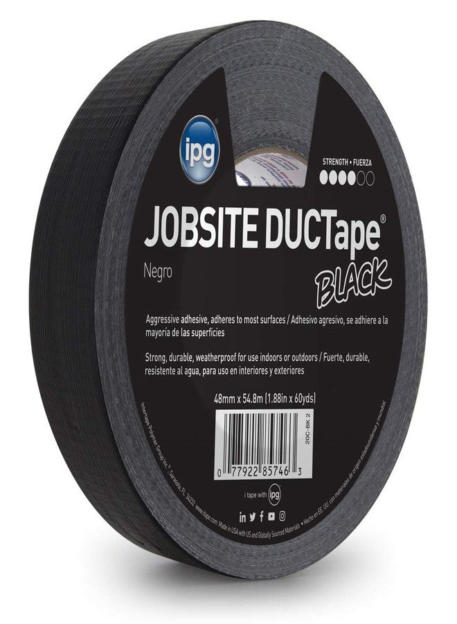 اي بس سي شريط لاصق ملون من IPG JobSite، 1.88 بوصة × 60 ياردة، أسود (لفة واحدة) - Image 1