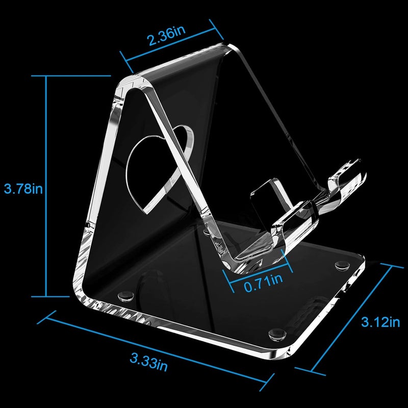Crpich Acrylic Cell Phone Stand, Portable Phone Holder, Clear Phone Stand for Desk, Compatible with Phone15 14 13 Pro Max Mini 12 11 Plus SE, Switch, Android Smartphone, Pad, Tablet, Desk Accessories - Image 4
