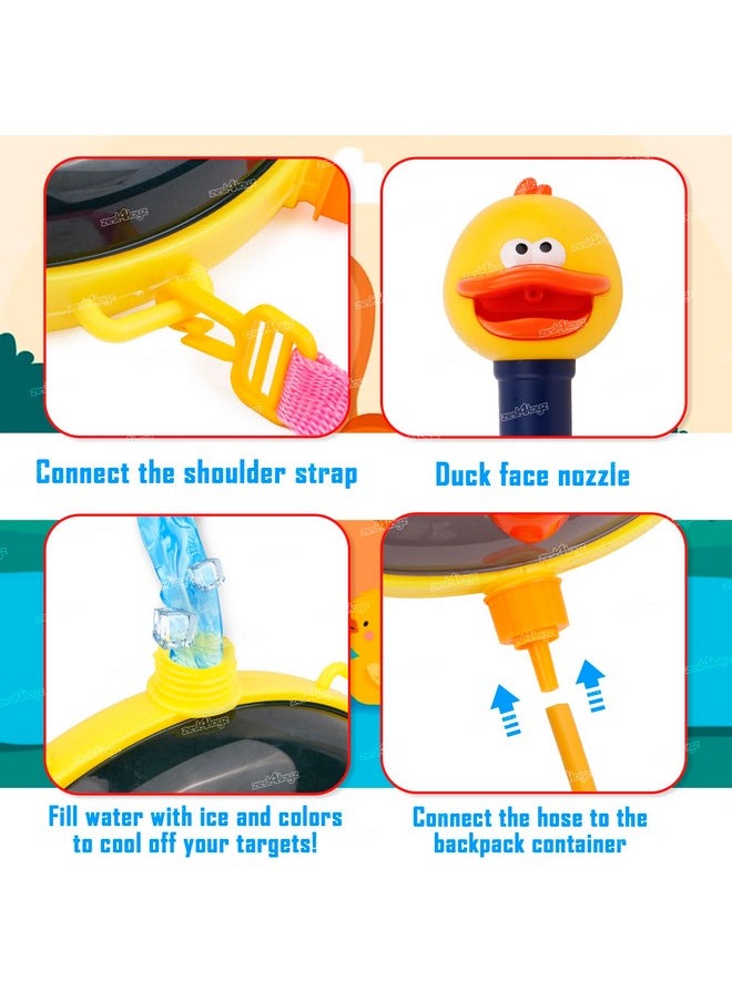 زيست فور تويز حقيبة ظهر Zest 4 Toyz Holi Water Pichkari للأطفال على شكل بطة هولي مع خزان مياه مع عبوة واحدة من الأعشاب و100 بالون مائي للاحتفال بعيد هولي - للأولاد والبنات  - Image 2
