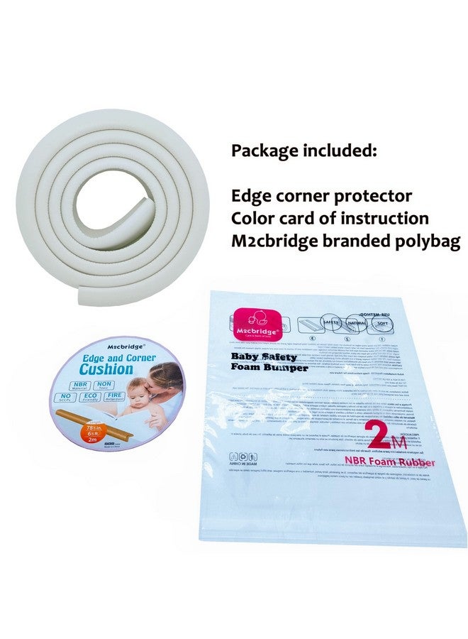 M2cbridge L Shape Extra Thick Furniture Table Edge Protectors Foam Baby Safety Bumper Guard 6.5 Ft (Off White) - Image 3