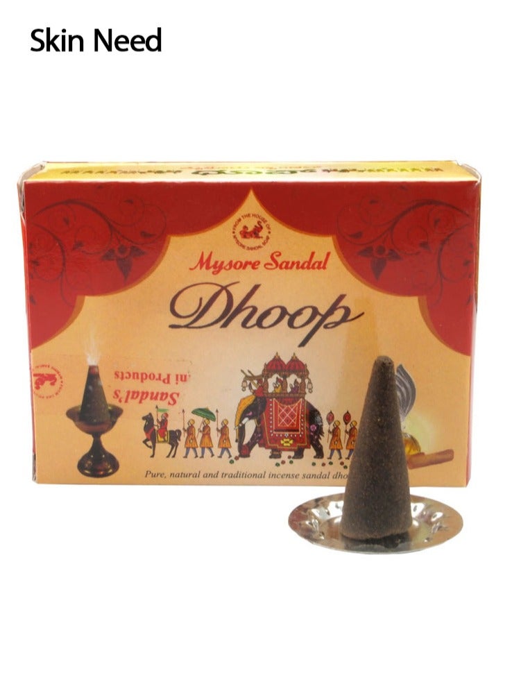 Skin Need Natural Sandalwood Incense Cones - 20pcs Box for Home Aromatherapy, Meditation & Yoga | Long-Lasting 30 Min Burn | Premium Mysore Scent