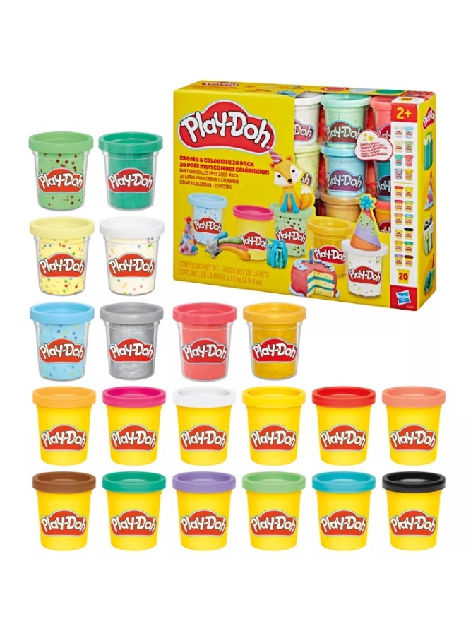 Play-Doh Create & Celebrate Modeling Compound 20-Pack, 2 ounce Cans, for Ages 2+ - Image 1