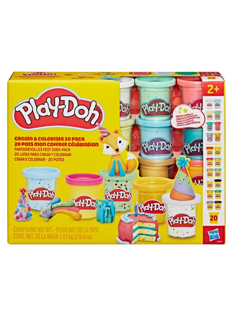 Play-Doh Create & Celebrate Modeling Compound 20-Pack, 2 ounce Cans, for Ages 2+ - Image 5