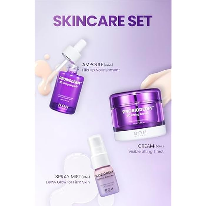 BIOHEAL BOH مجموعة العناية بالبشرة BIOHEAL BOH Probioderm 3D لرفع البشرة | مرطب وجه مضاد للشيخوخة كريم ليلي، أمبول وسيروم رذاذ للوجه | مجموعة العناية بالبشرة الكورية للتثبيت والترطيب | مجموعة هدايا K Beauty للنساء - Image 4