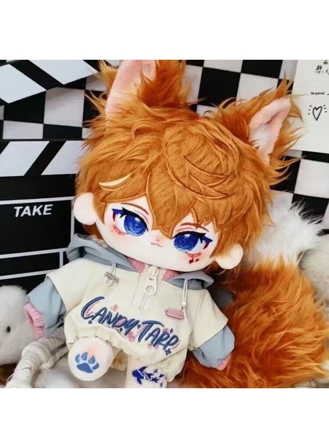 Fox Meet 20cm Cotton Doll Original God Darya Attribute Boy Plush Doll Dress-up Doll Girl Gift-Specifications:20cm With Skeleton-Color:Fox Encounter Nude Baby + Ear Tail + Sweet Hooded Sweater - Image 1