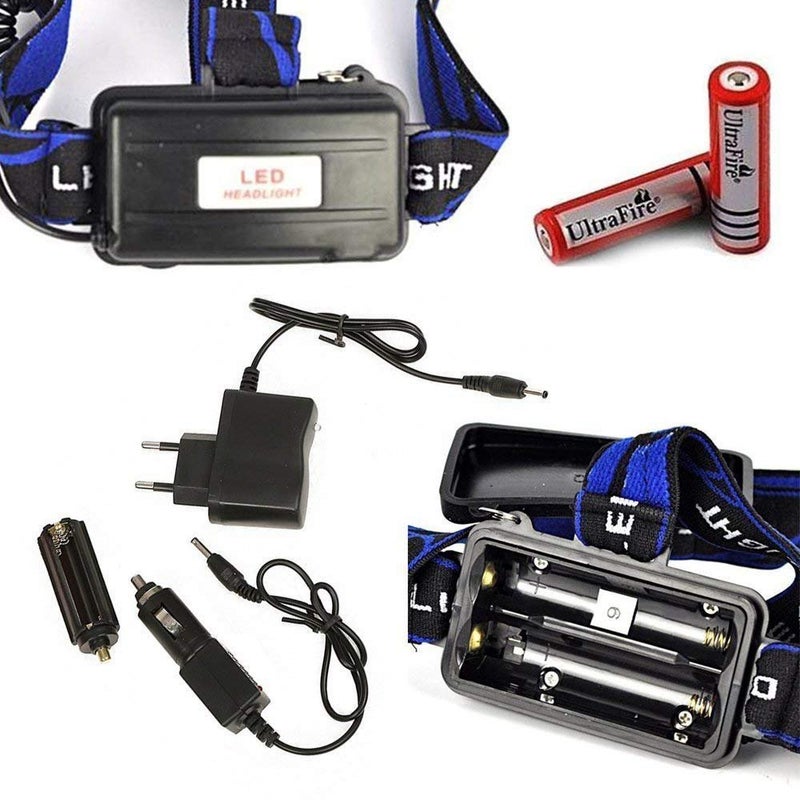 BLAPOXE Waterproof LED Headlamp, Zoomable 3 Modes Bright LED Headlights with Rechargeable Batteries Wall Charger for Camping Biking Hunting Fishing Outdoor Sports - Image 2