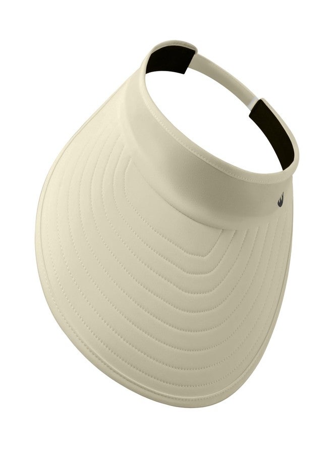 WANDER Sun Visor Hats for Women Wide Brim UV Protection Adjustable Large Golf Beach Cap Packable Travel Sport Visor (Light Khaki) - Image 1