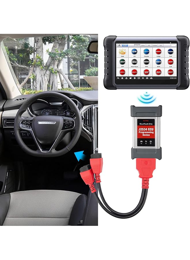 Generic Original Obd2 Adapter For Chrysler 12+8 Programming Cable Connector, Bypass Gateway Protocol Cable, Work On Maxicom Mk808S Mk808Bt Pro Mx900 Maxisys Ms906 Pro Ms906 Pro-Ts Ms919 Ms909 Ultra - Image 2