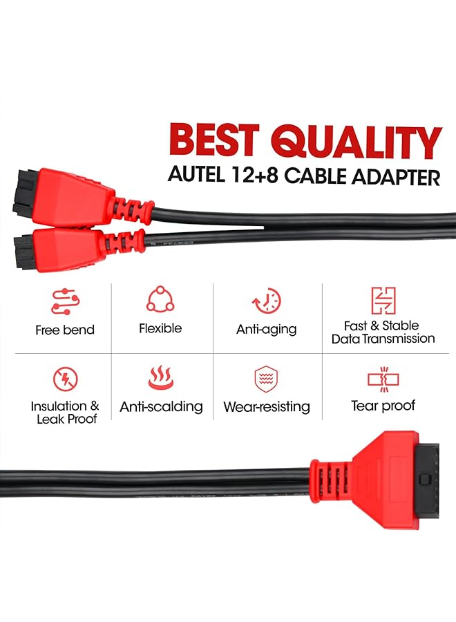 Generic Original Obd2 Adapter For Chrysler 12+8 Programming Cable Connector, Bypass Gateway Protocol Cable, Work On Maxicom Mk808S Mk808Bt Pro Mx900 Maxisys Ms906 Pro Ms906 Pro-Ts Ms919 Ms909 Ultra - Image 3