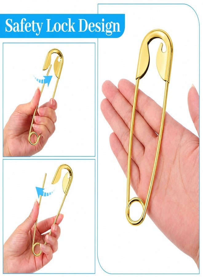 VAMA FASHIONS Anti Tarnish Oversized Safety Hairpin Stainless Steel Large Metal Hair Pin Clutcher Claw Clip Updos Durable Alloy Juda Hairstyle Tool for Women & Girls (Gold Oversized Safety Pin) - Image 5