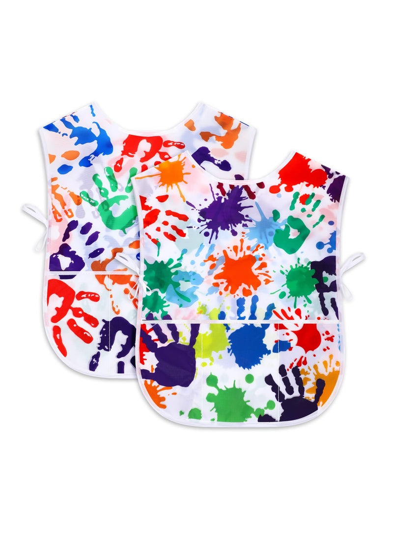 Excefore Kids Painting Apron, Kids Art Smock, Waterproof Artist Painting Aprons, Sleeveless Children Art Smocks for Age 3-10 Years, 2 Pcs (Type B) - Image 1