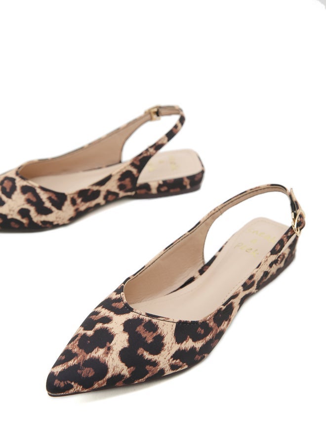 Sneak-a-Peek Animal Print Pointed Toe Slingback Shoes - Image 5
