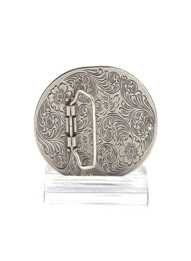 ARIAT Floral Oval Belt Buckle - Silver and Gold Western Cowboy Belt Buckle - Image 5