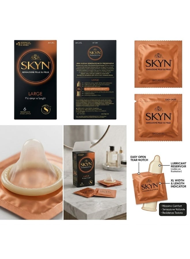 SKYN Large Feel Everything Non-Latex Premium Comfort Wear - 6 Pieces - Image 2