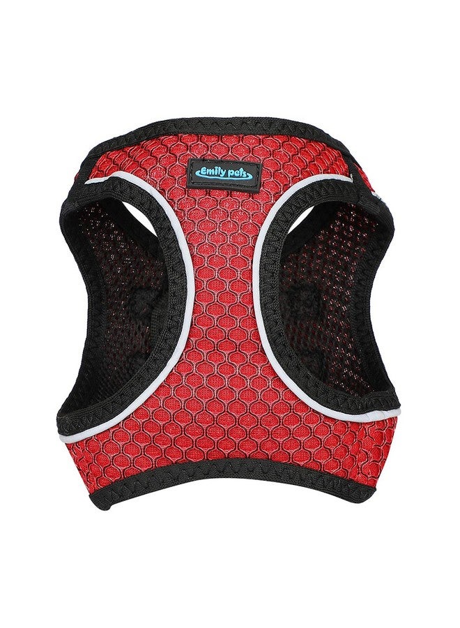 Emily Pets Mesh Dog Harness, Step In Adjustable Harness For Dogs (Medium, Red) - Image 1