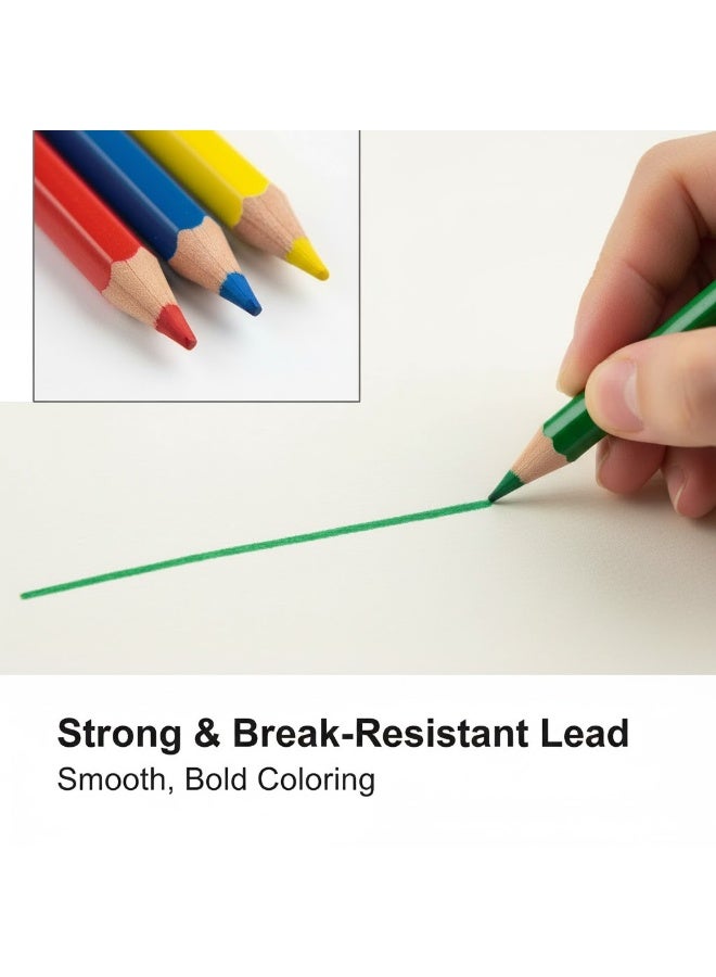 3 in 1 Wooden Colored Pencils Set of 72 Pieces – Vibrant Soft-Core Coloring Pencils for Kids & Adults | Bright Colors for Drawing, Sketching, Shading, School Supplies & Art Supplies | Perfect for Artists, Students & Coloring Books - view 5