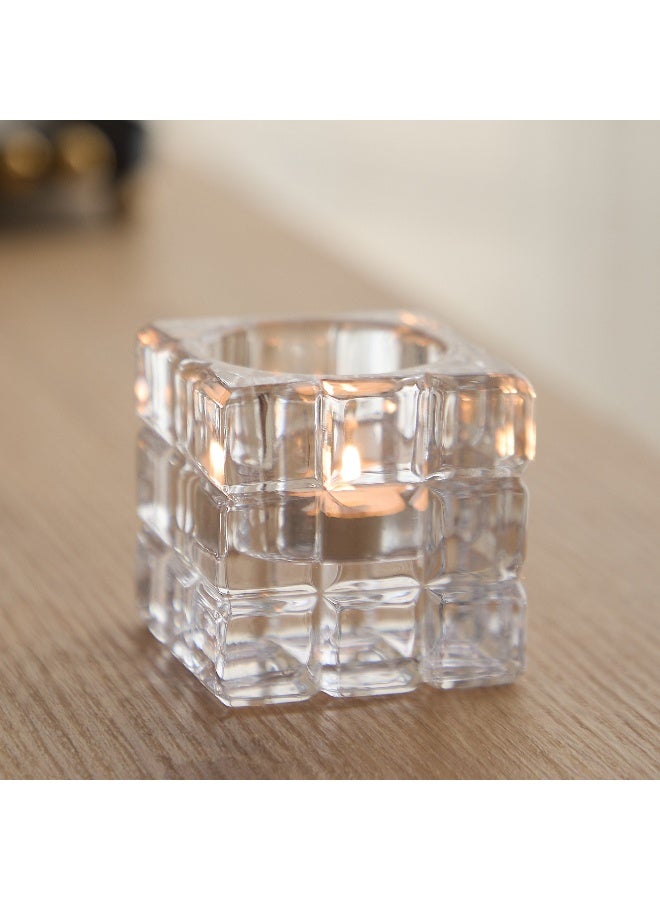 Home Box حامل شموع كريستالي - شفاف - قطعة واحدة - Image 1
