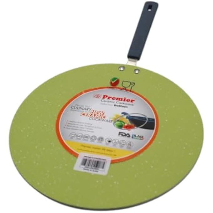 بريمير تاوا السيراميك مقعر بطول 28 سم قاعدة حث للطهي حتى غير اللاصق، أواني طهي متينة صديقة للبيئة، مثالية لفطائر روتي دوسا، مقبض مقاوم للحرارة - Image 4