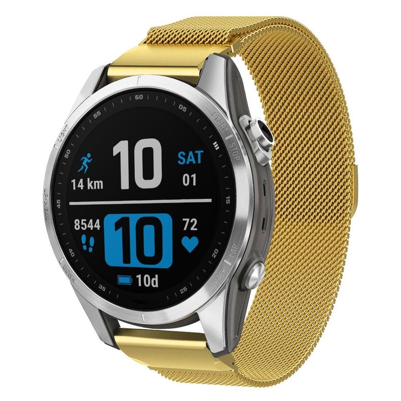S-TOP For Garmin Fenix 8/7S/6S/5S 20mm xDfind Milanese Quick Fit Metal Watch Band(Gold) - Image 1