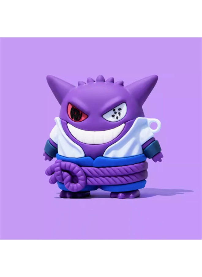 Generic - Personalized Three-dimensional Geng Ghost Application Airpods Pro2 Four-generation For Apple Bluetooth Earphone Case Two-generation Three-generation Protective Case-Color:Uchiha Sasuke Gengar + Hook-Applicable Models:Airpods 4th Generation - Image 1
