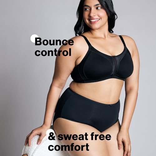 NYKD by Nykaa Women’s Full Support M-Frame Heavy Bust Everyday Cotton Bra | Non-Padded | Wireless | Full Coverage| Bra, NYB101, Black, 40D, 1N - Image 2