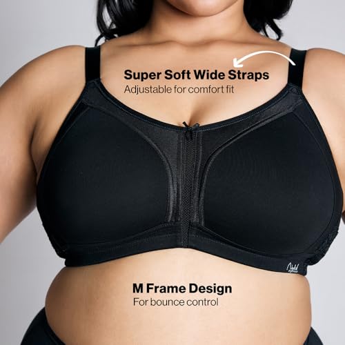 NYKD by Nykaa Women’s Full Support M-Frame Heavy Bust Everyday Cotton Bra | Non-Padded | Wireless | Full Coverage| Bra, NYB101, Black, 40D, 1N - Image 3