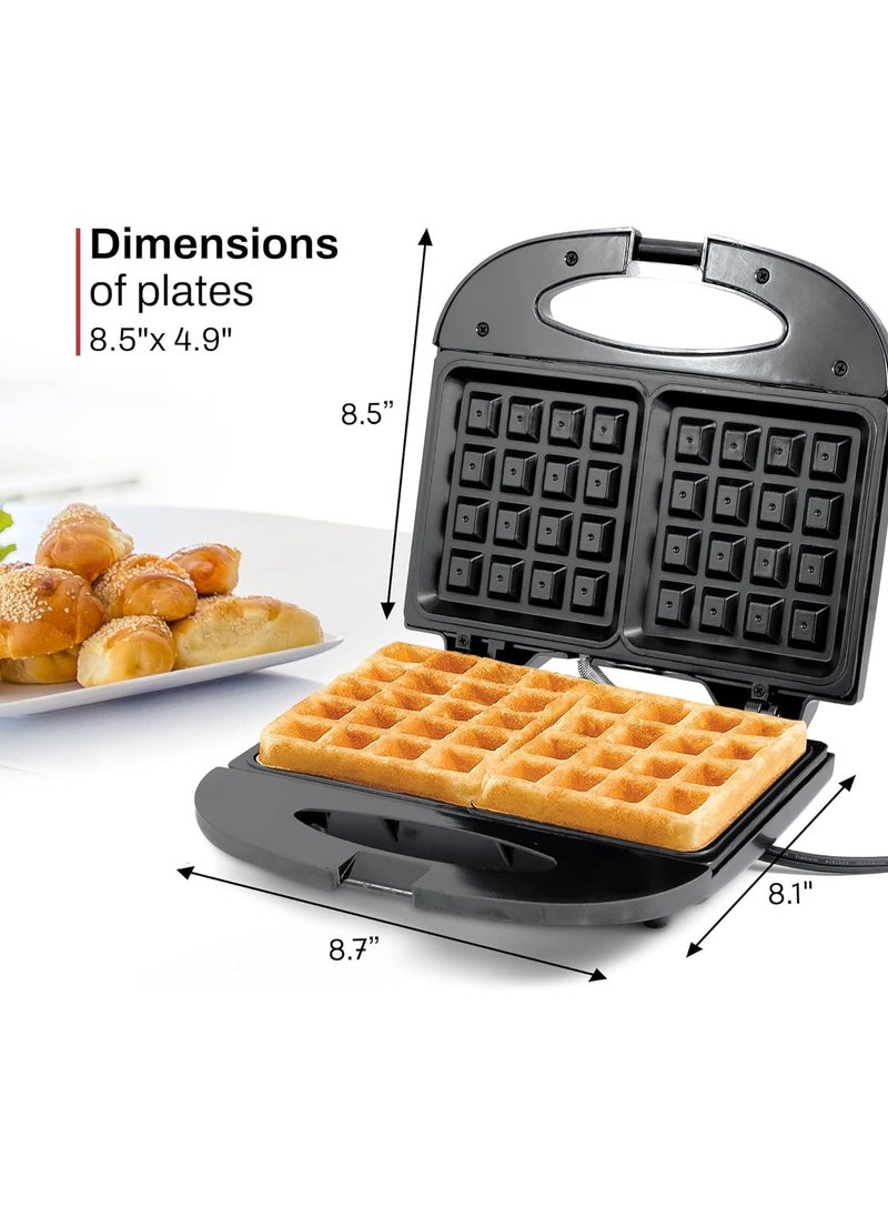 Generic - Electric Non Stick PFOA Free Belgian Waffle Maker Iron Breakfast, Sandwiches Snacks Burgers And More 2 Slice - Image 1