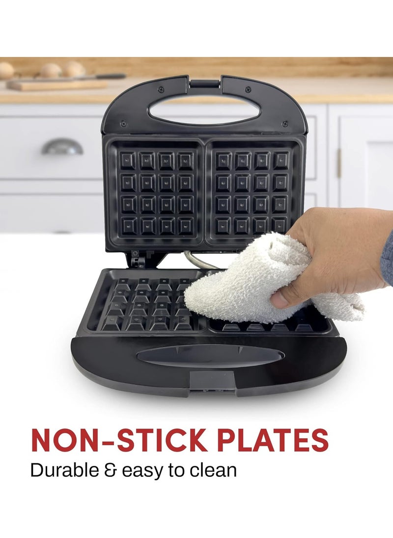 Generic - Electric Non Stick PFOA Free Belgian Waffle Maker Iron Breakfast, Sandwiches Snacks Burgers And More 2 Slice - Image 1