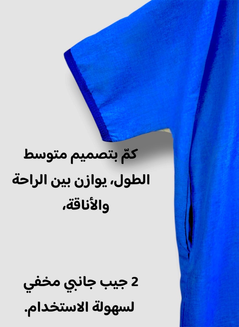 Men's Shirt, Nightgown, Moroccan Robe, Comfortable Men's Gifts Luxury Men's House Robe for Comfort Moroccan Shirt, Men's Summer Shirt, Short Sleeve Shirt, Men's Robe Comfortable Men's Gifts - Image 3