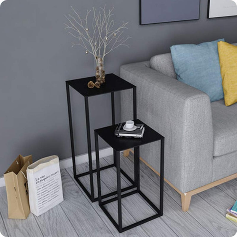 INDIAN DECOR INDIAN DECOR 45814 Classic Space Saving Living Room Small Coffee Table Sofa Corner Metal Side Table Lazy Bed Reading Table Leisure Table Bedroom Office Furniture Black 