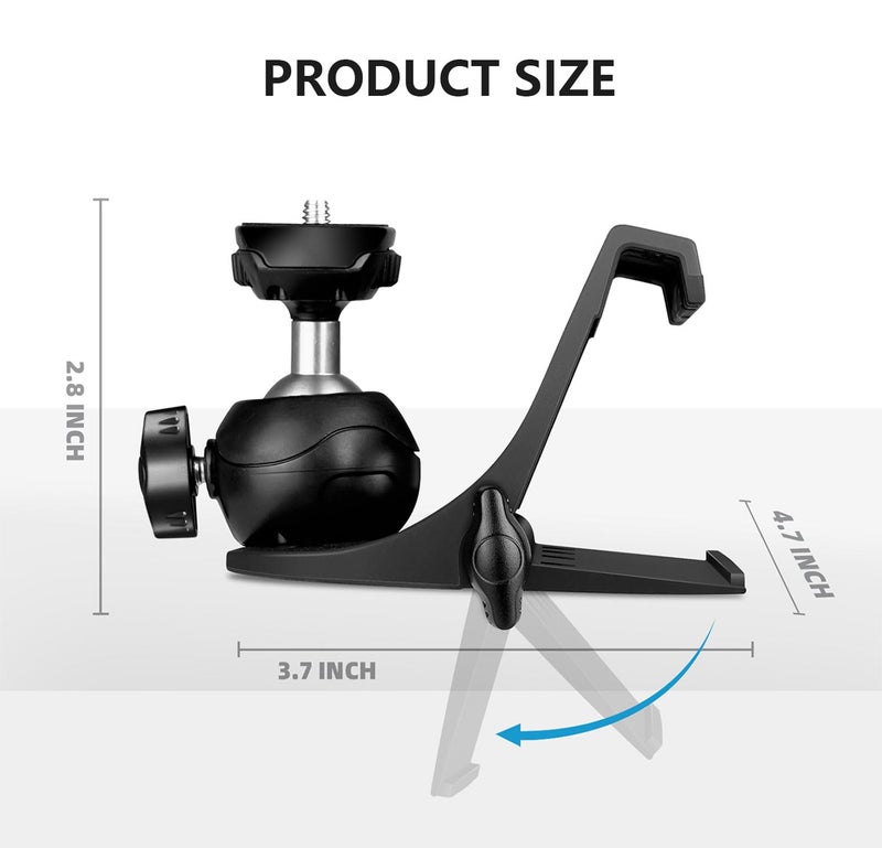 RAUBAY ã€CM01ã€‘ Monitor Top Camera Mount Clamp, Hanging Webcam Stand with 1/4" Screw, Suitable for Flat-Screen Monitors, for Live Stream, Video Conferencing, YouTube, TikTok, etc. - Image 2