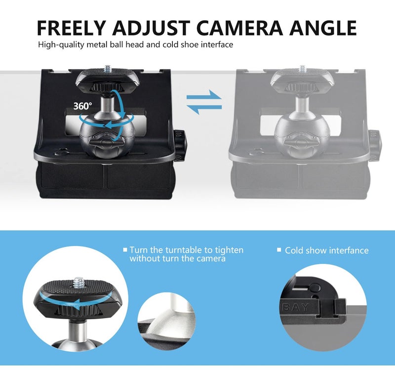 RAUBAY ã€CM01ã€‘ Monitor Top Camera Mount Clamp, Hanging Webcam Stand with 1/4" Screw, Suitable for Flat-Screen Monitors, for Live Stream, Video Conferencing, YouTube, TikTok, etc. - Image 3