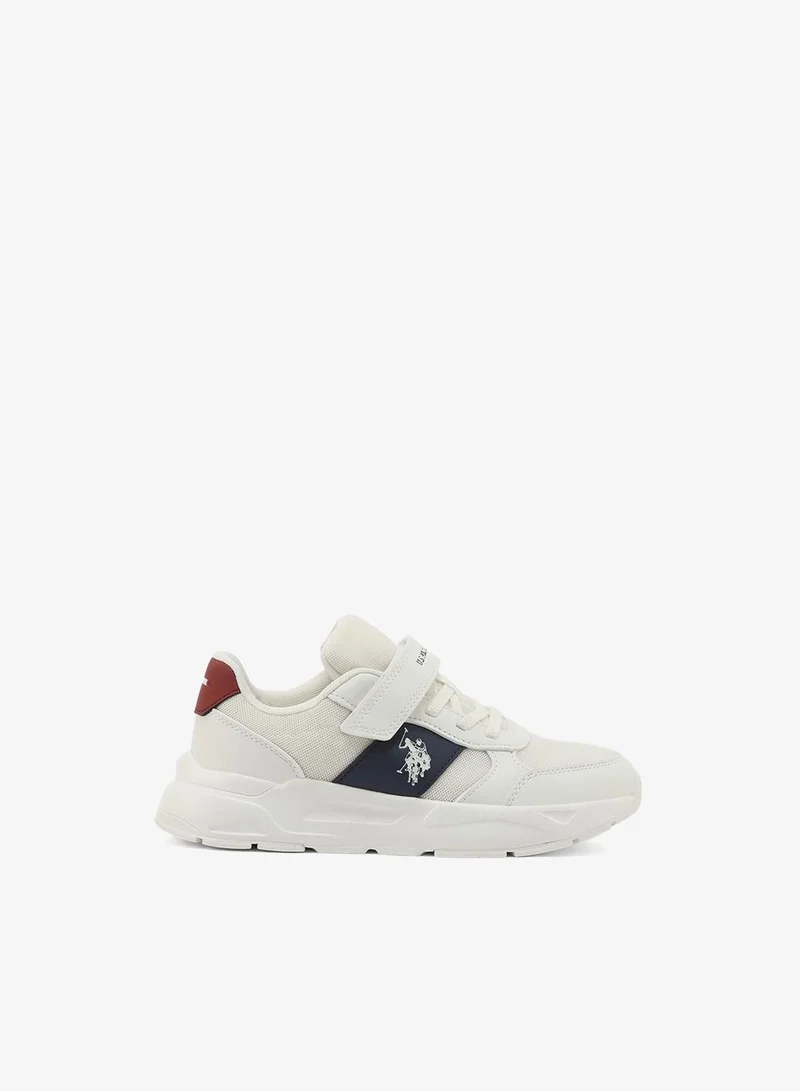 U.S. Polo Assn. U.S. Polo Assn. Lorena Boy's Comfortable Stylish Casual Everyday Low Top Sneaker - White